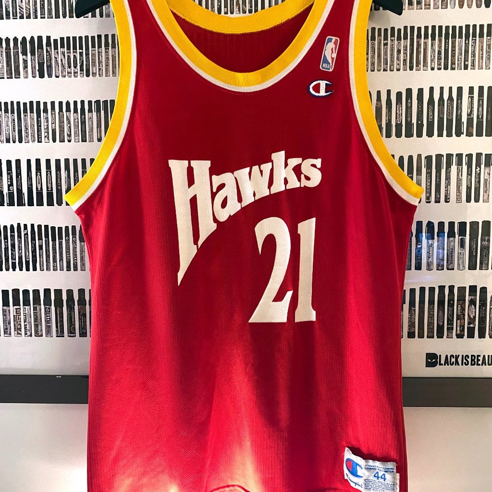 Champion - Atlanta Hawks Dominique Wilkins Jersey (1991) 44 RARE FIRST PRESS
